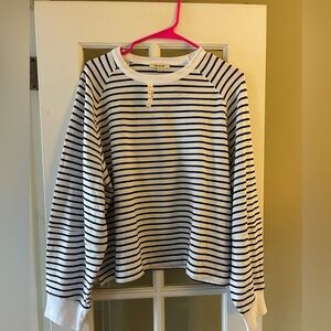 Madewell women’s long sleeve t-shirt. NWT. black and white striped.